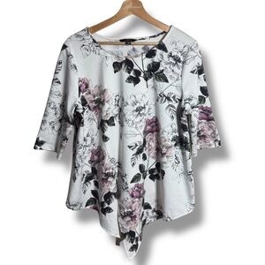 JL JULES & LEOPOLD Floral Tie-Front Heavyweight Blouse